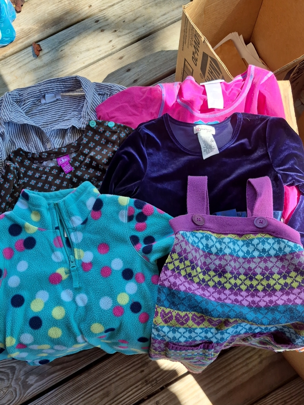 Girls Assorted Colorful Tops, Dresses & Sweaters - Pink, Purple, Teal